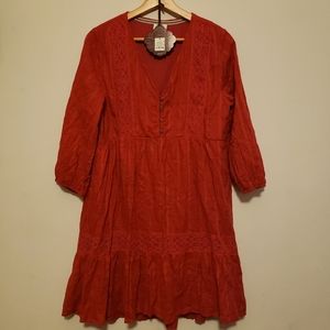 NEW WITH TAGS Quarter Sleeve Red Dress
